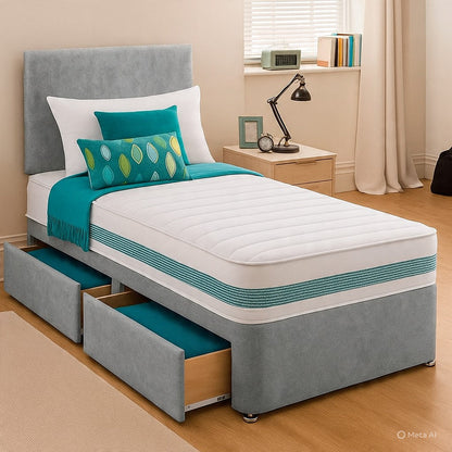 Single Divan Bed Set - Choice of Mattress & Optional Storage