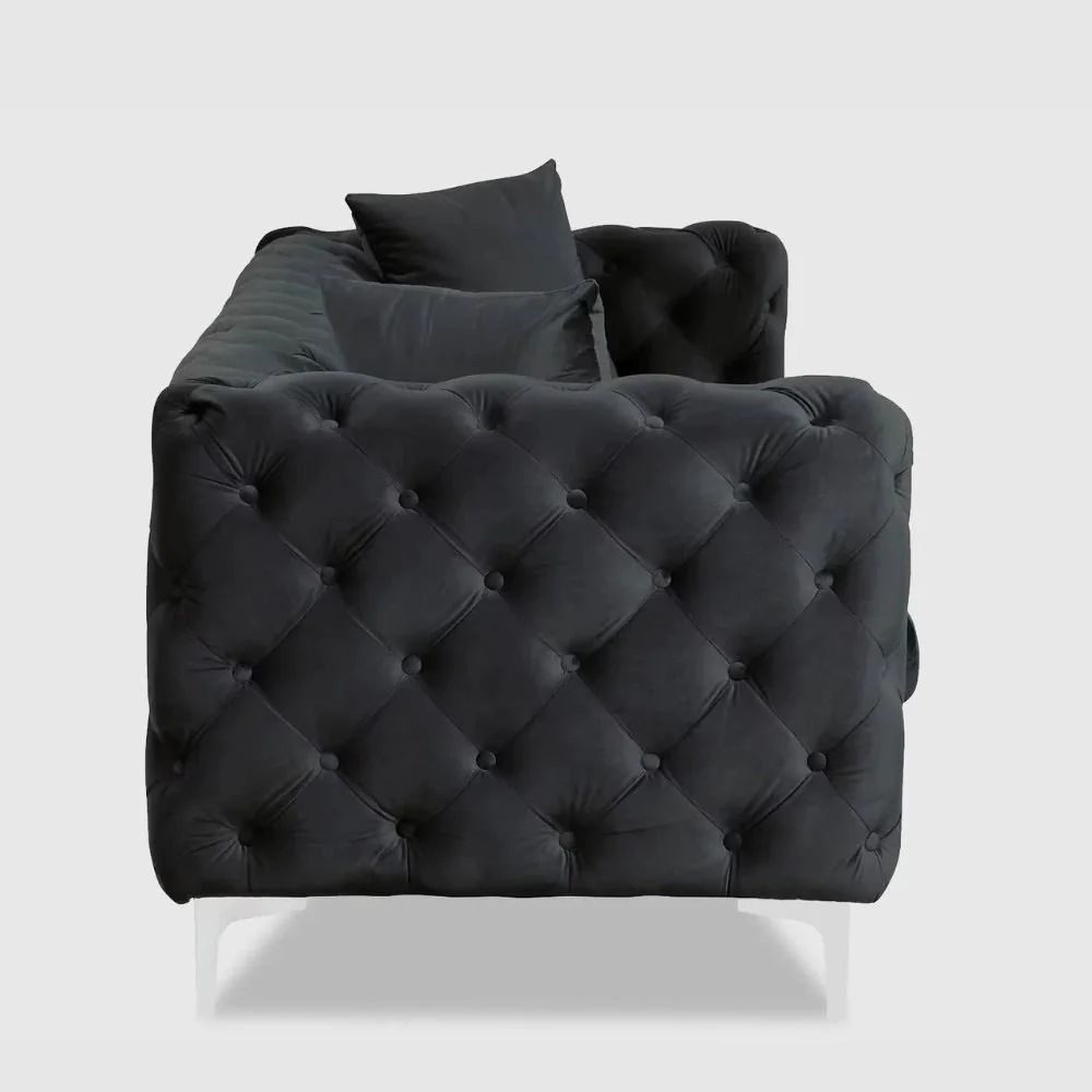 The Regent Noir 2-Seater Chesterfield Sofa