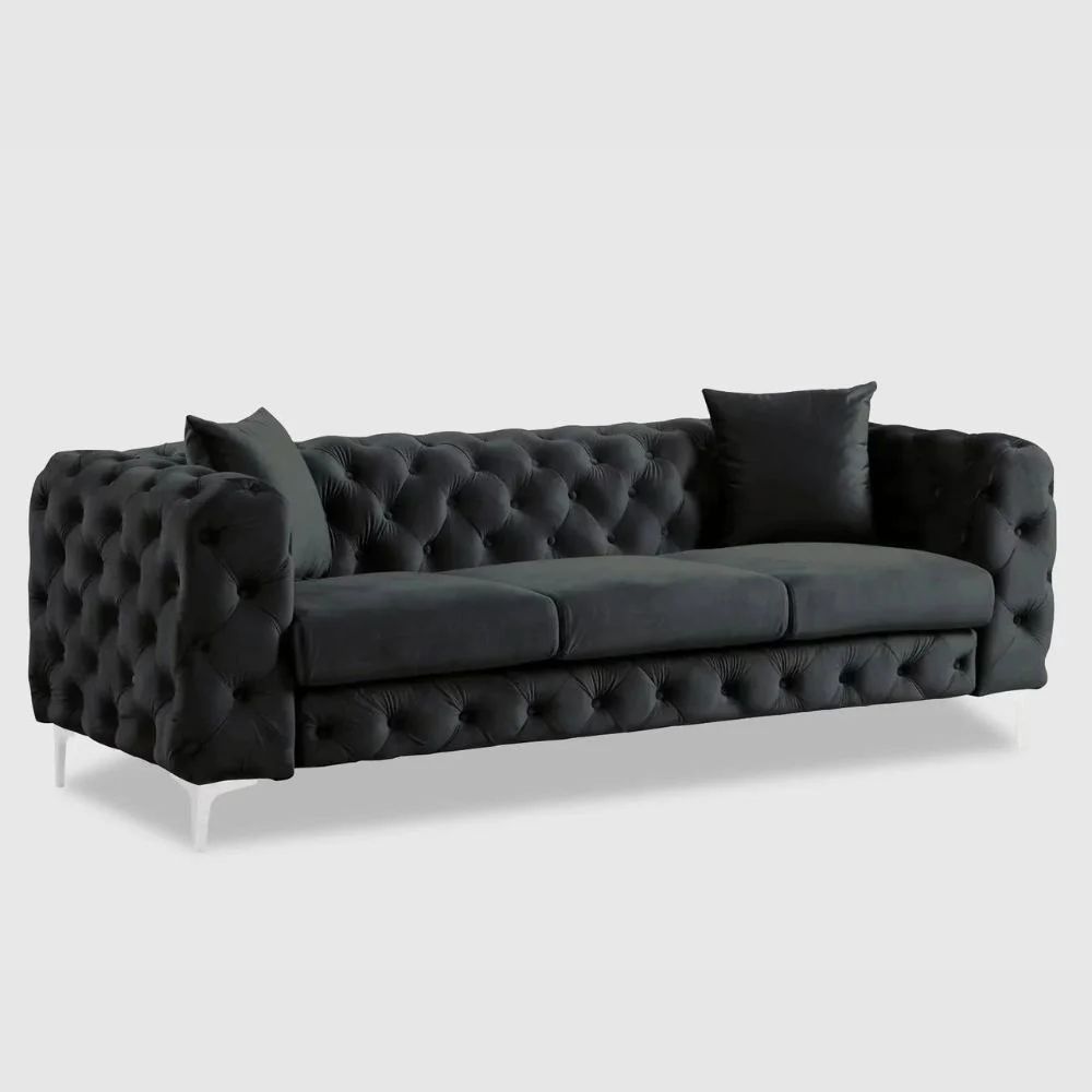 The Regent Noir 2-Seater Chesterfield Sofa