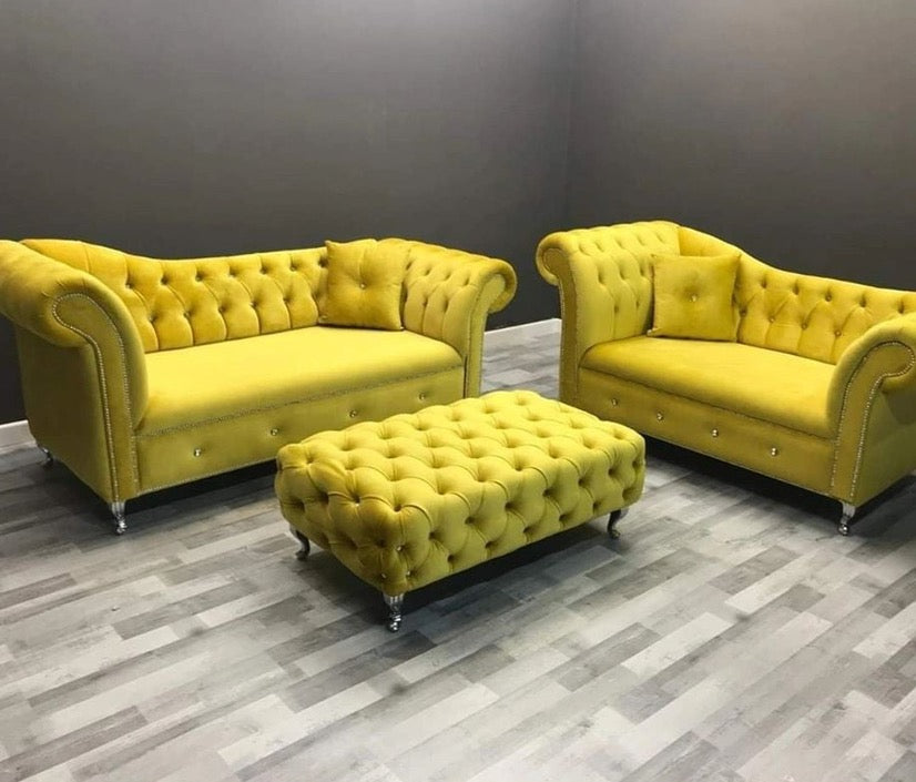 Lulu chesterfield sofa set 3 plus 2 seater – view 2