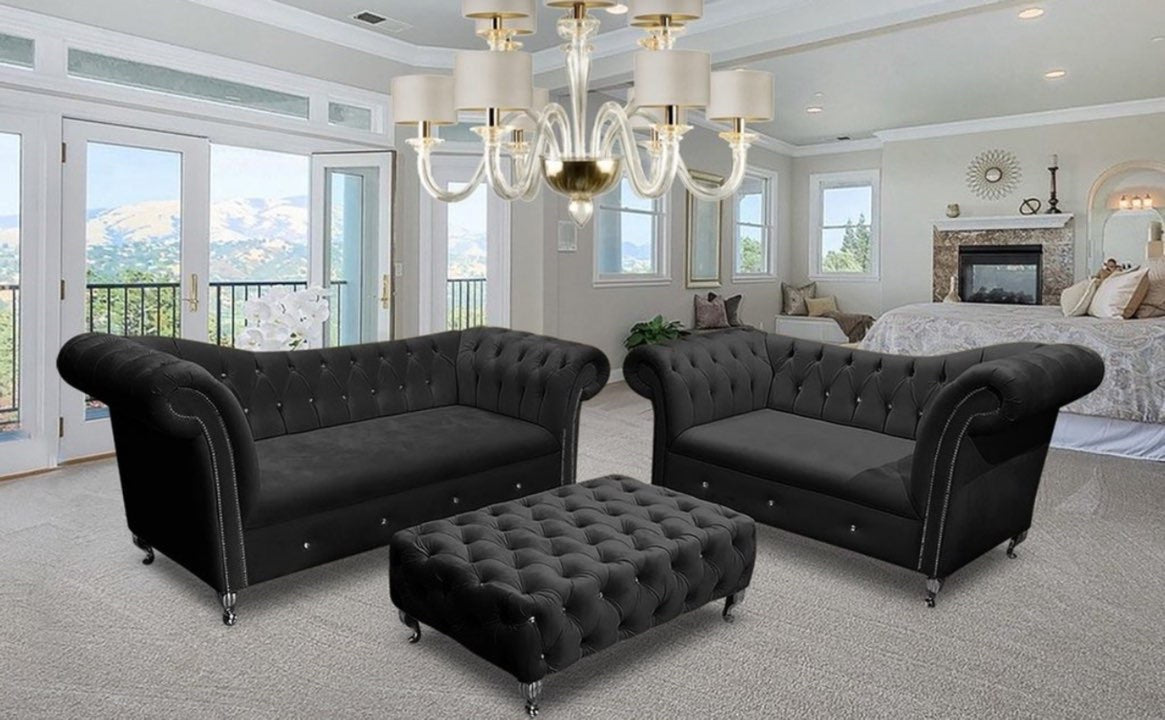 Lulu chesterfield sofa set 3 plus 2 seater – view 4