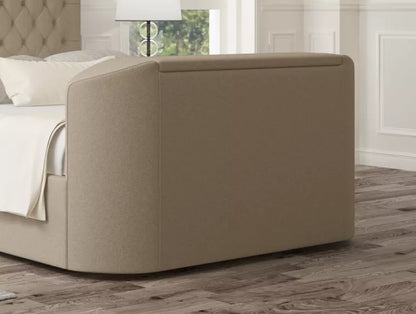 Claridge Upholstered Arran Natural Ottoman TV Bed - Bed Frame Only