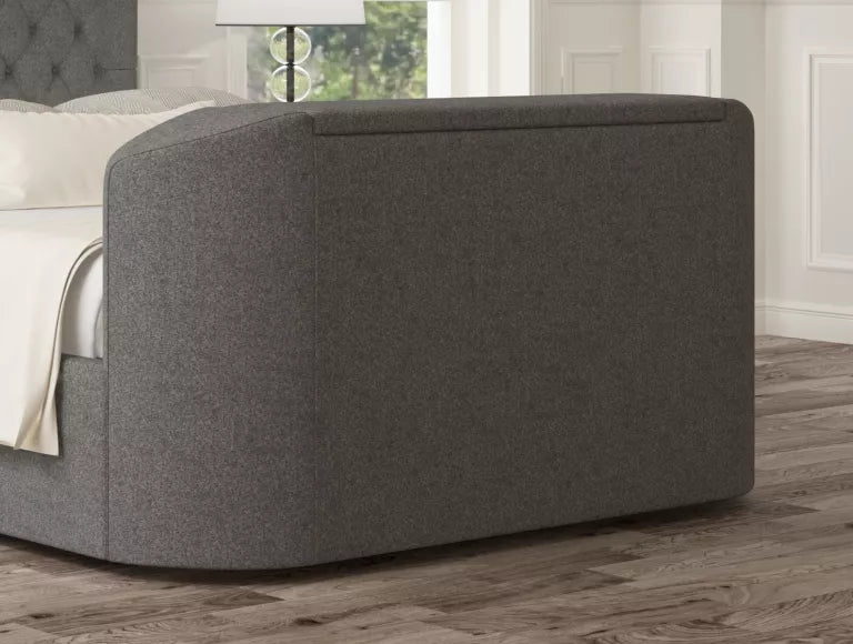 Claridge Upholstered Hugo Platinum Ottoman TV Bed - Bed Frame Only