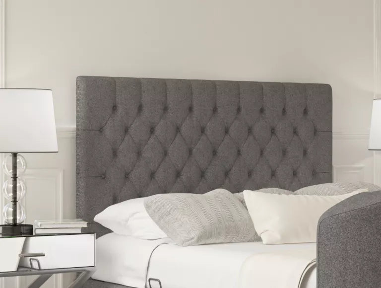 Claridge Upholstered Hugo Platinum Ottoman TV Bed - Bed Frame Only