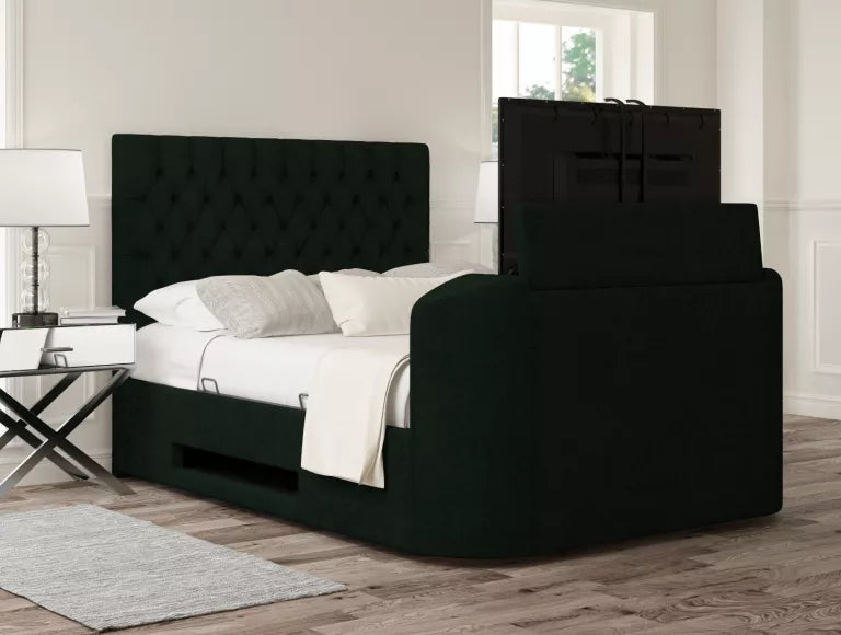 Claridge Upholstered Hugo Bottle Green Ottoman TV Bed – view 5