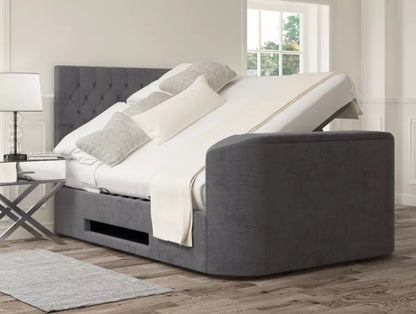 Claridge Upholstered Hugo Platinum Ottoman TV Bed – view 5