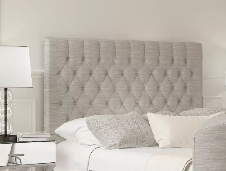 Claridge Upholstered Linea Fog Ottoman TV Bed - Bed Frame Only