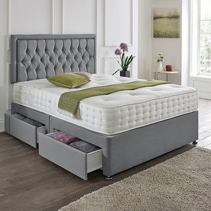 Lisbon Headboard Divan Set - Choice of Mattress & Optional Storage