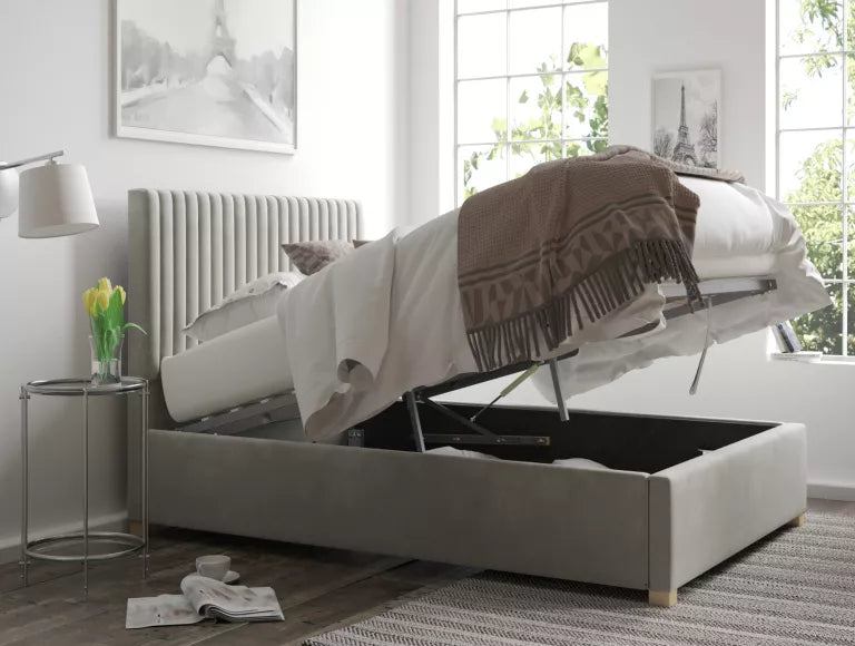 Levisham Ottoman Silver Kimiyo Linen Bed Frame Only – view 5
