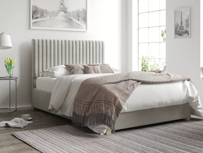 Levisham Ottoman Silver Kimiyo Linen Bed Frame Only