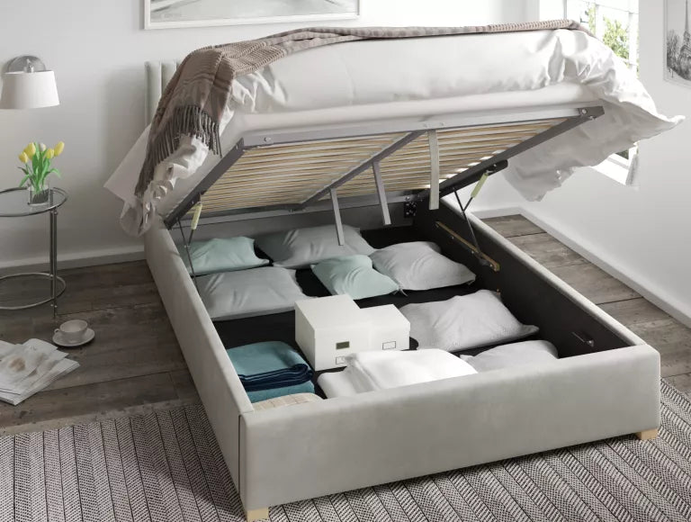 Levisham Ottoman Silver Kimiyo Linen Bed Frame Only – view 3