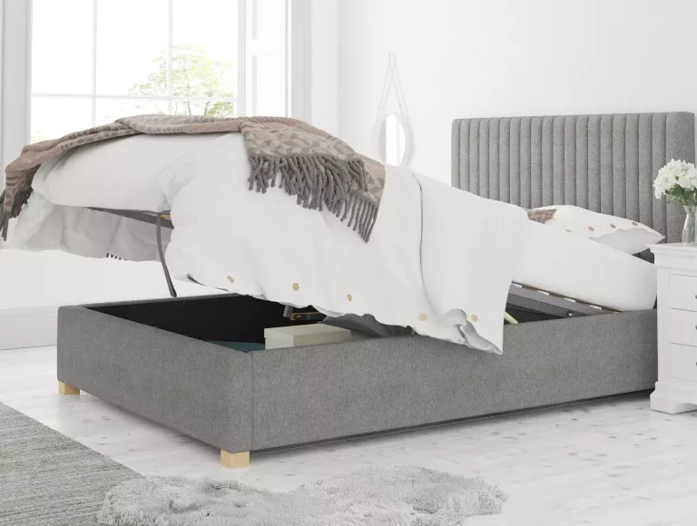 Levisham Ottoman Eire Linen Grey Bed Frame Only – view 5