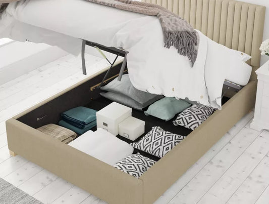 Levisham Ottoman Eire Linen Natural Bed Frame Only – view 2