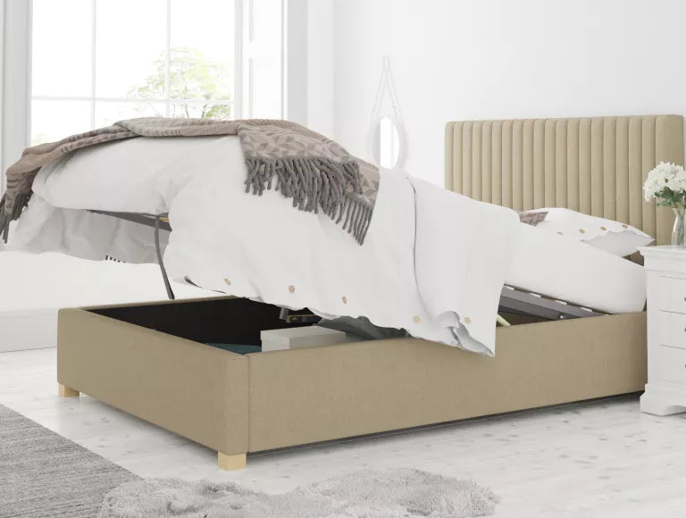 Levisham Ottoman Eire Linen Natural Bed Frame Only – view 5