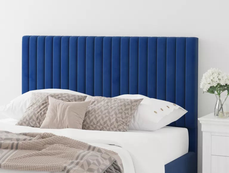 Levisham Ottoman Plush Velvet Navy Bed Frame Only – view 3