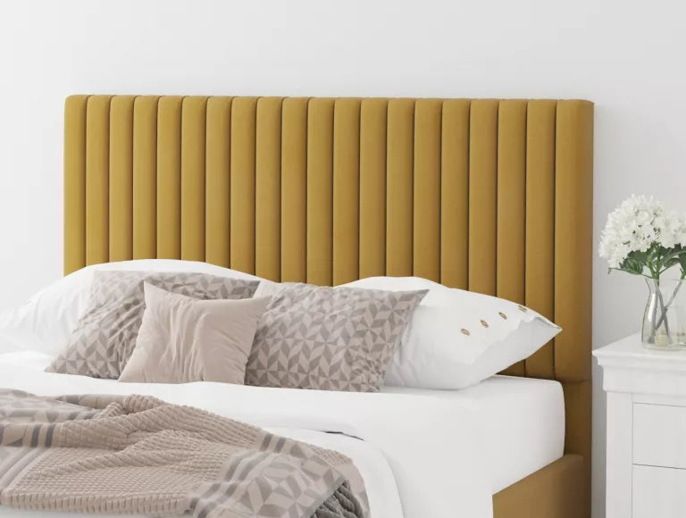 Levisham Ottoman Plush Velvet Ochre Bed Frame Only – view 3