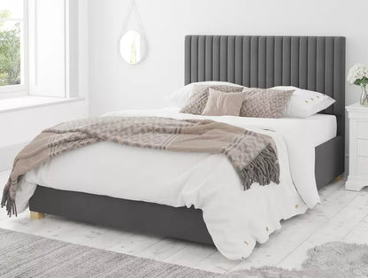 Levisham Ottoman Plush Velvet Steel Bed Frame Only – view 4
