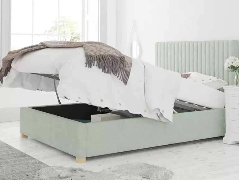 Levisham Ottoman Pastel Cotton Eau De Nil Bed Frame Only – view 5