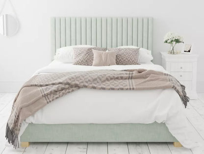 Levisham Ottoman Pastel Cotton Eau De Nil Bed Frame Only