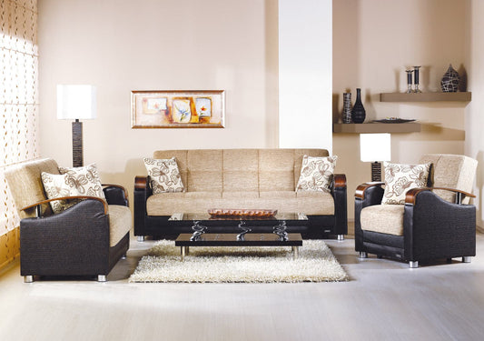 Luna Sleeper Sofa Bed – 87" Wide with Wooden Arms | Mid-Century Modern Convertible Sofa – view 2