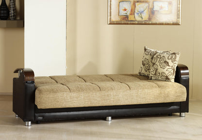 Luna Sleeper Sofa Bed – 87" Wide with Wooden Arms | Mid-Century Modern Convertible Sofa – view 12