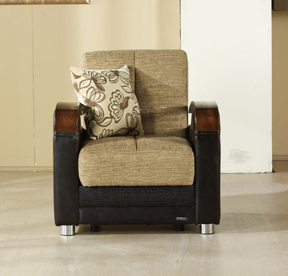 Luna Sleeper Sofa Bed – 87" Wide with Wooden Arms | Mid-Century Modern Convertible Sofa