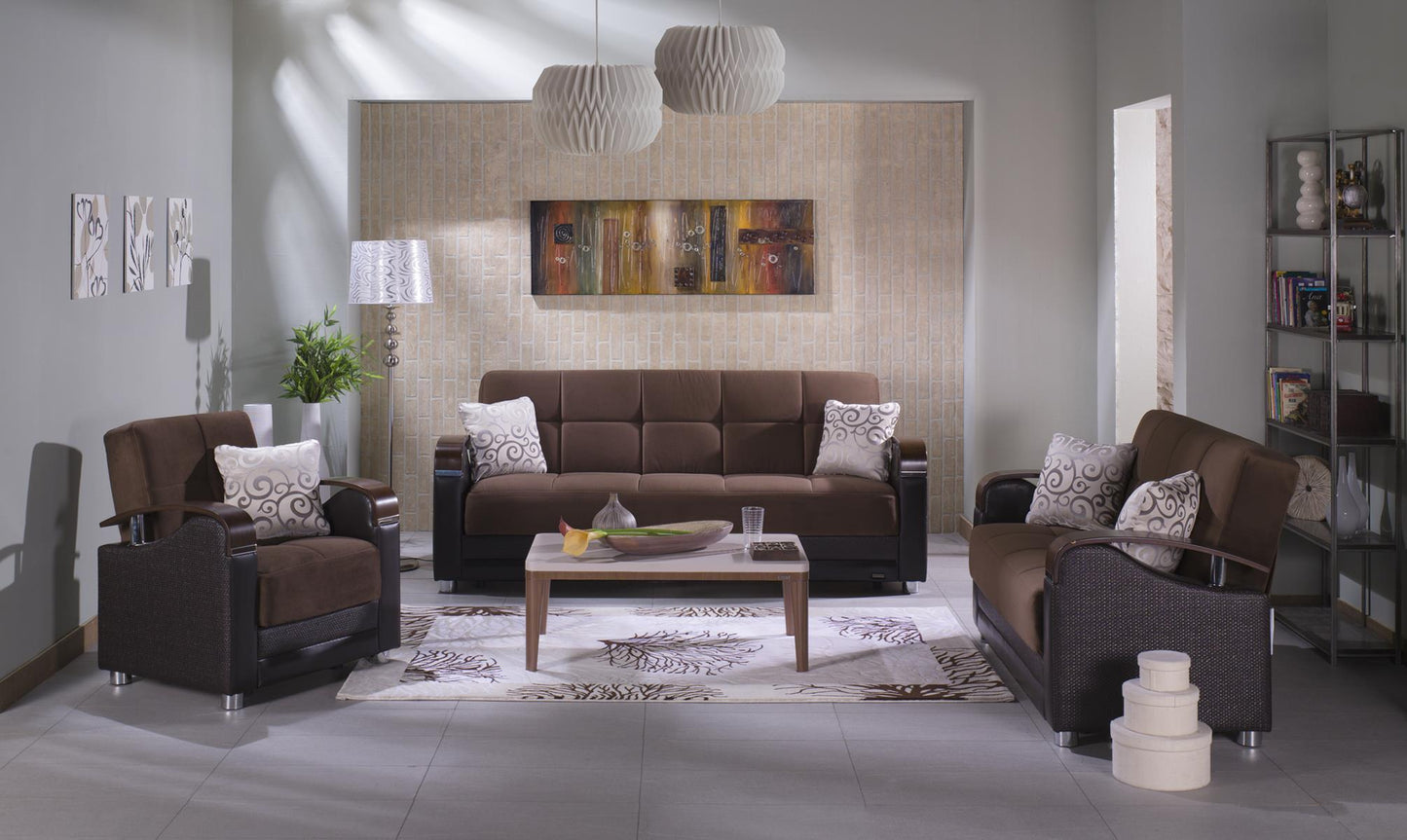 Luna Sleeper Sofa Bed – 87" Wide with Wooden Arms | Mid-Century Modern Convertible Sofa – view 3