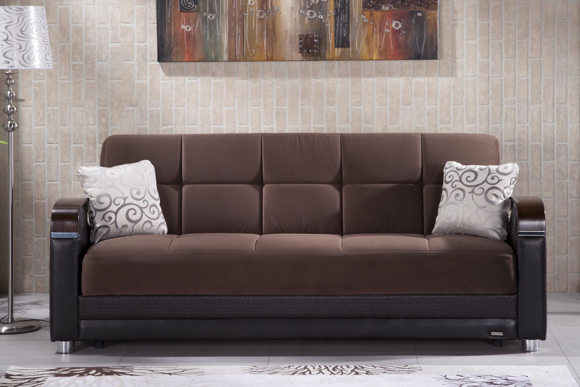 Luna Sleeper Sofa Bed – 87" Wide with Wooden Arms | Mid-Century Modern Convertible Sofa – view 18
