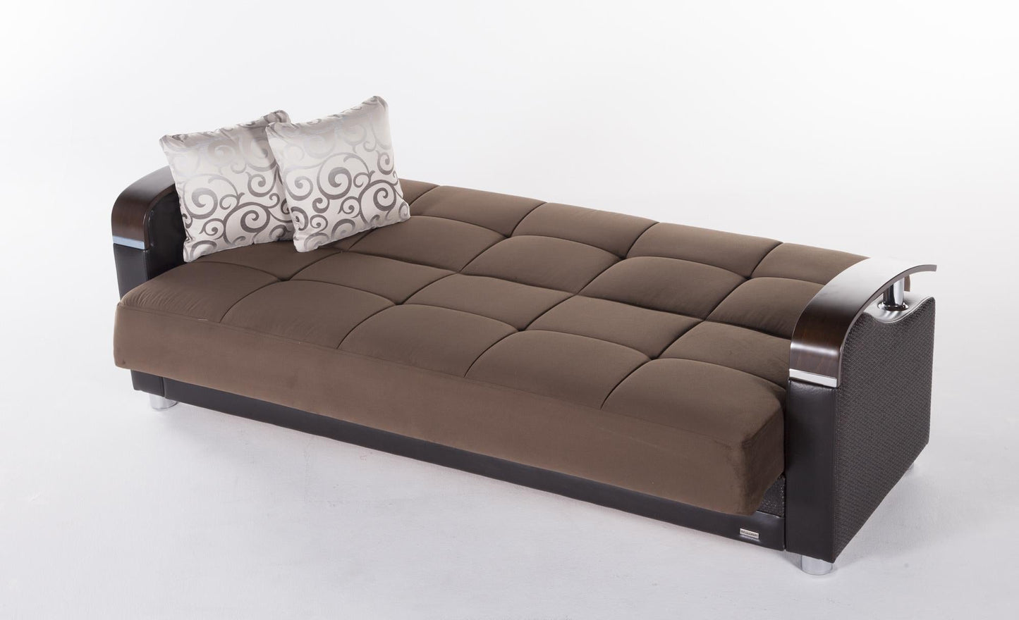 Luna Sleeper Sofa Bed – 87" Wide with Wooden Arms | Mid-Century Modern Convertible Sofa – view 21