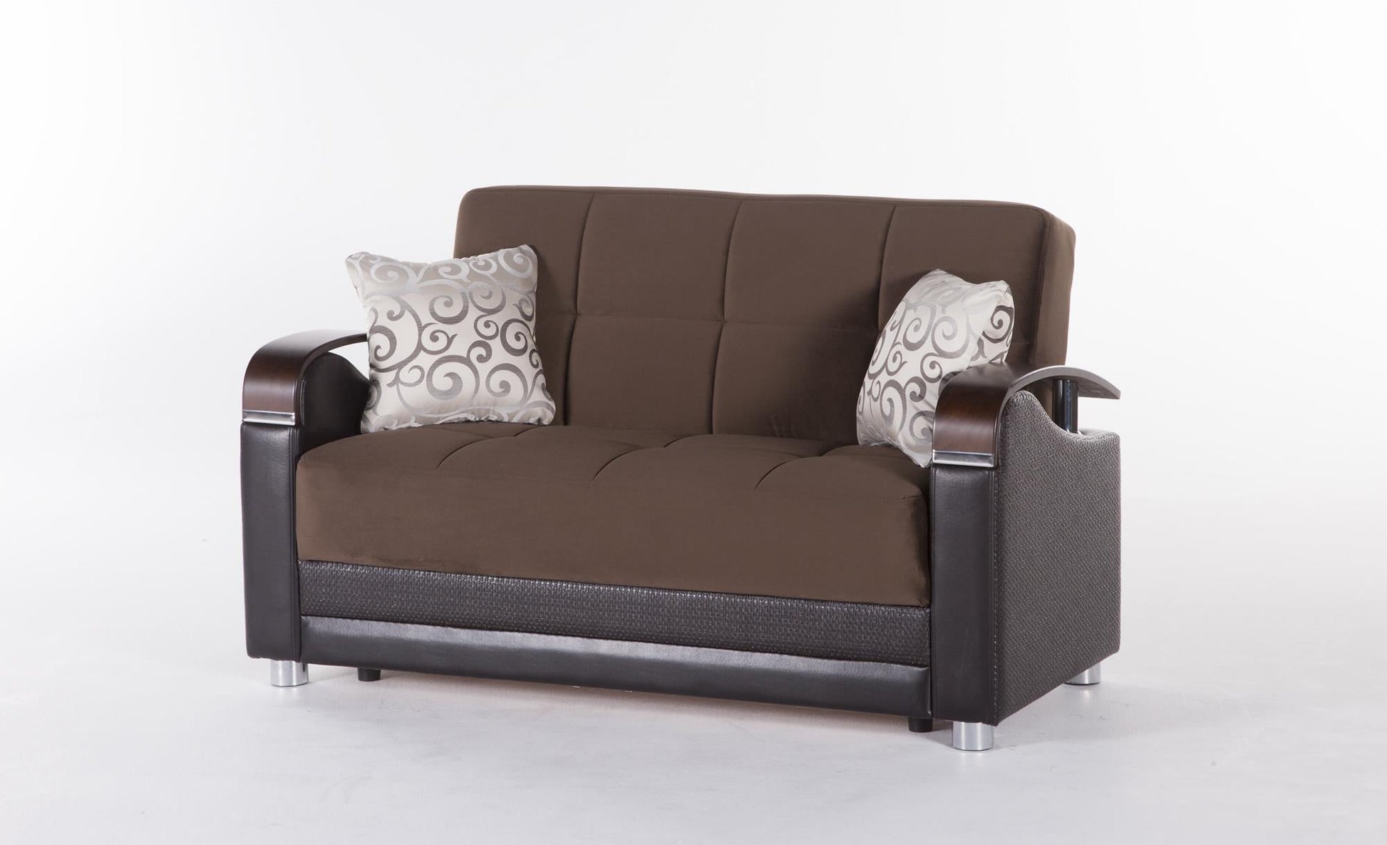 Luna Sleeper Sofa Bed – 87" Wide with Wooden Arms | Mid-Century Modern Convertible Sofa – view 22