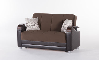 Luna Sleeper Sofa Bed – 87" Wide with Wooden Arms | Mid-Century Modern Convertible Sofa