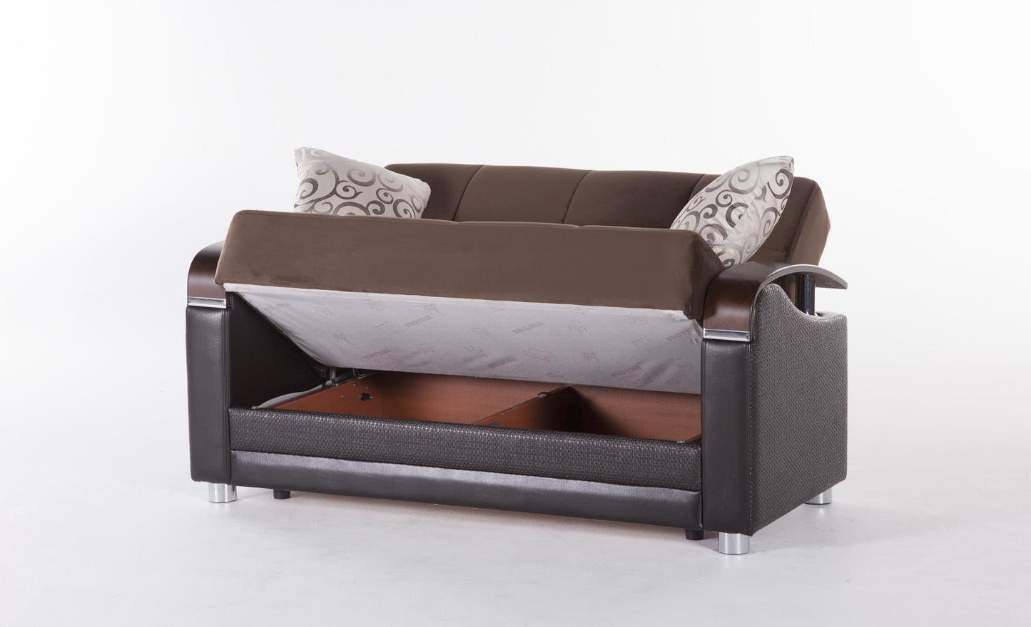 Luna Sleeper Sofa Bed – 87" Wide with Wooden Arms | Mid-Century Modern Convertible Sofa – view 24