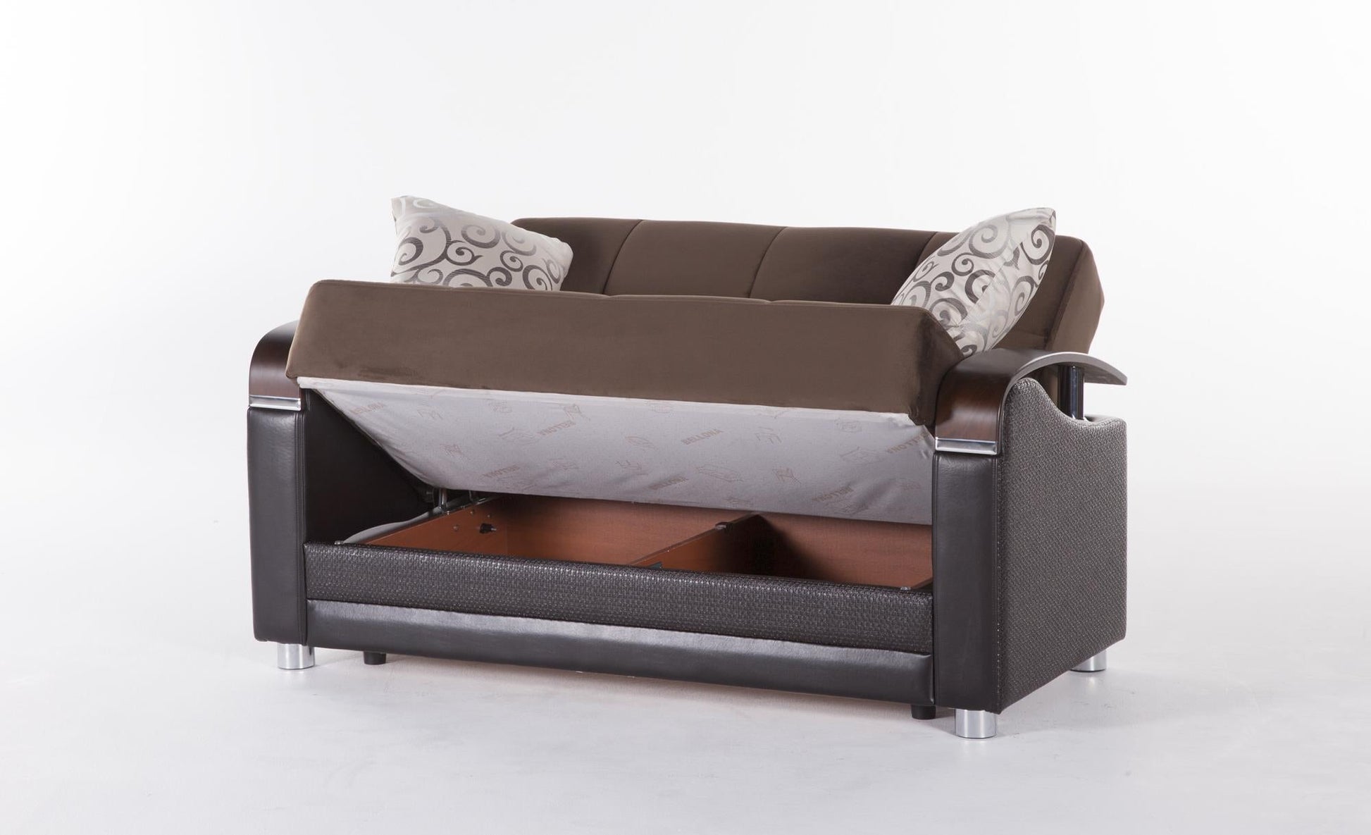 Luna Sleeper Sofa Bed – 87" Wide with Wooden Arms | Mid-Century Modern Convertible Sofa – view 24
