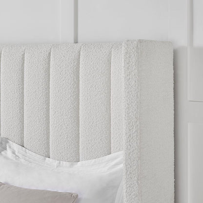 Madison Bouclé Ottoman Storage Bed - Off White