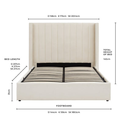 Madison Ottoman Storage Bed - Ecru