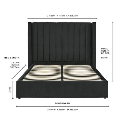 Madison Ottoman Storage Bed - Ink
