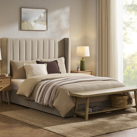 Madison Ottoman Storage Bed - Oatmeal