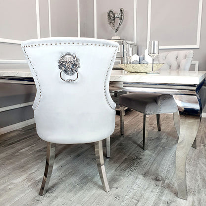 Megan dining chair - Plain back / Lion knocker