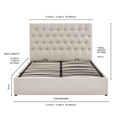 Middleton Ottoman Storage Bed - Natural