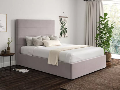 Milano Hugo Dove Upholstered Ottoman Bed Frame Only