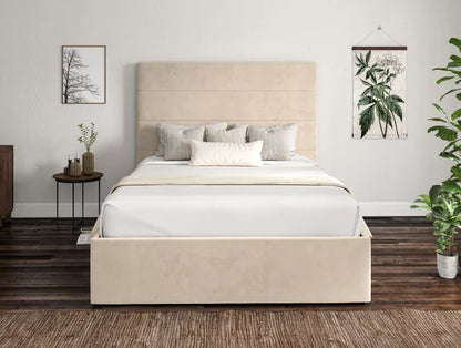 Milano Hugo Ivory Upholstered Ottoman Bed Frame Only – view 3