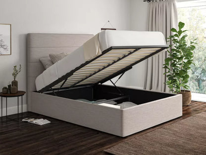 Milano Linea Fog Upholstered Ottoman Bed Frame Only