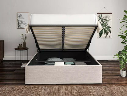 Milano Linea Fog Upholstered Ottoman Bed Frame Only