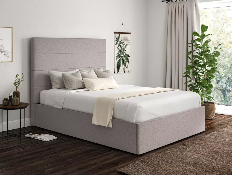 Milano Trebla Chalk Upholstered Ottoman Bed Frame Only