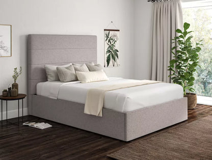 Milano Trebla Chalk Upholstered Ottoman Bed Frame Only