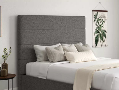 Milano Trebla Charcoal Upholstered Ottoman Bed Frame Only