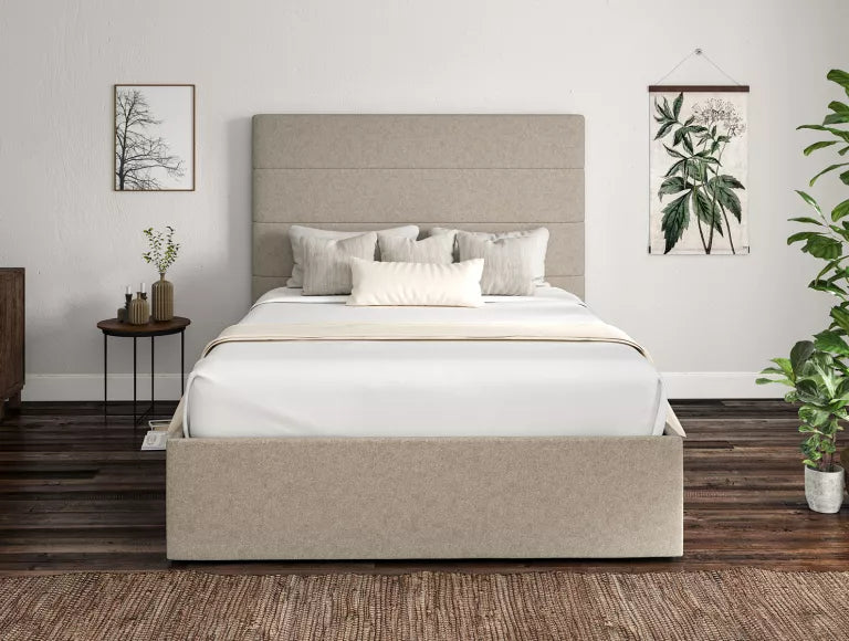 Milano Trebla Flax Upholstered Ottoman Bed Frame Only – view 3