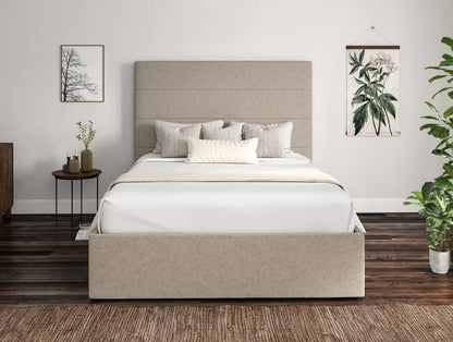 Milano Trebla Flax Upholstered Ottoman Bed Frame Only – view 3