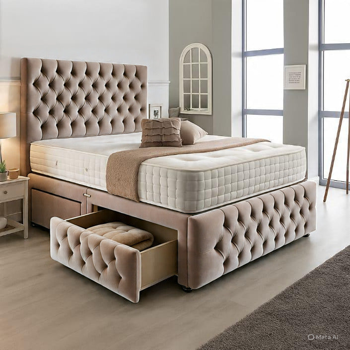 Chesterfield Matching Headboard & Footboard Divan Set – view 6
