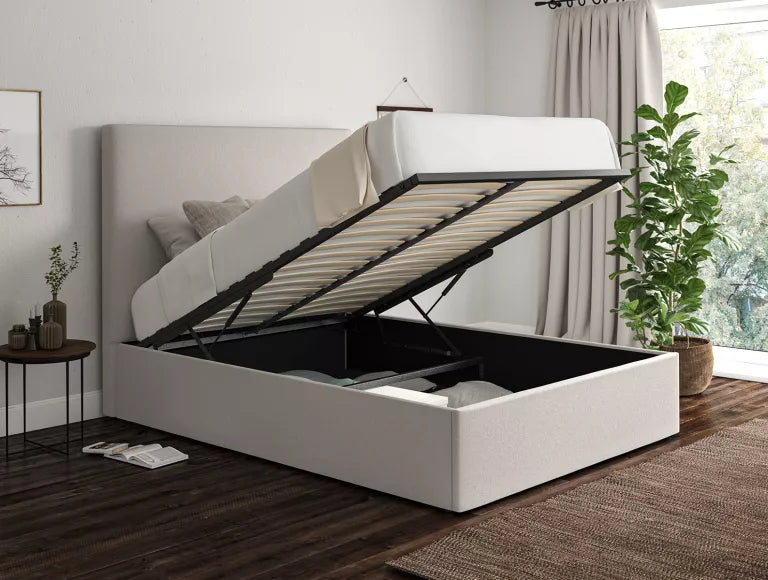 Napoli Arran Natural Upholstered Ottoman Bed Frame Only